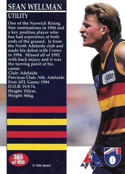 1995 Select AFL #365 Sean Wellman Back